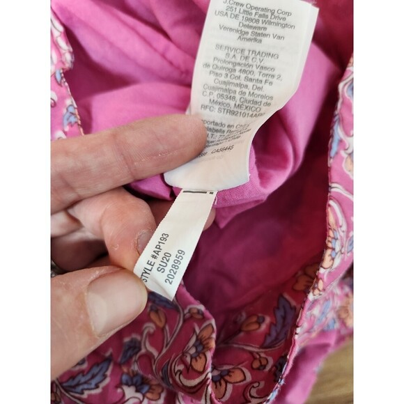 J. Crew Embroidered Romper in Pink Vines Block Print 6 - Picture 10 of 10